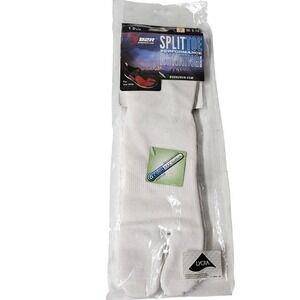 B2R Split Toe Performance Running Socks Coolmax Ecomade White‎ Size M 8-10